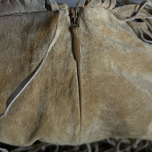 Boston Proper 100% leather fringe skirt 12 - Picture 4 of 6